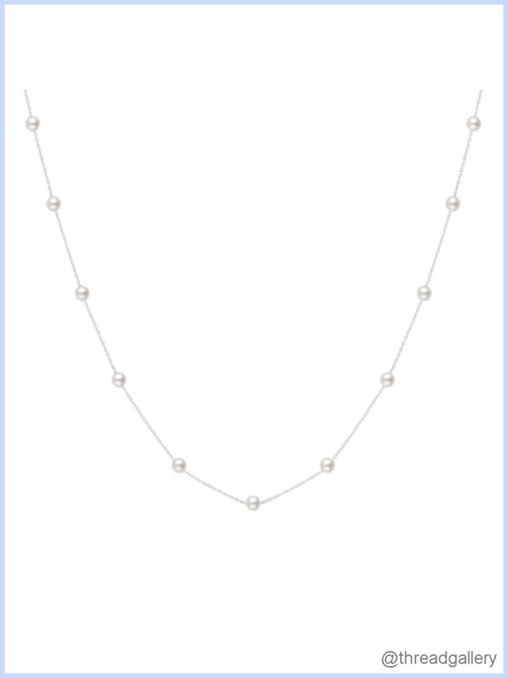 925 Sterling Silver Pearl Station Necklace 4-5mm 18in Adjustable Chain